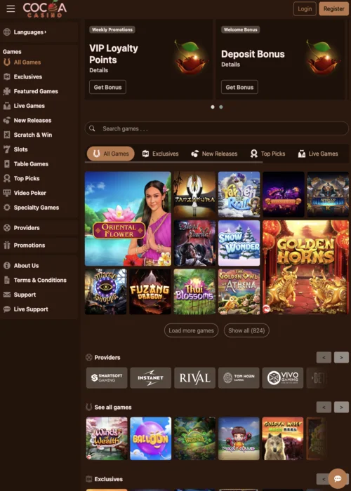 Games Cocoa Casino
